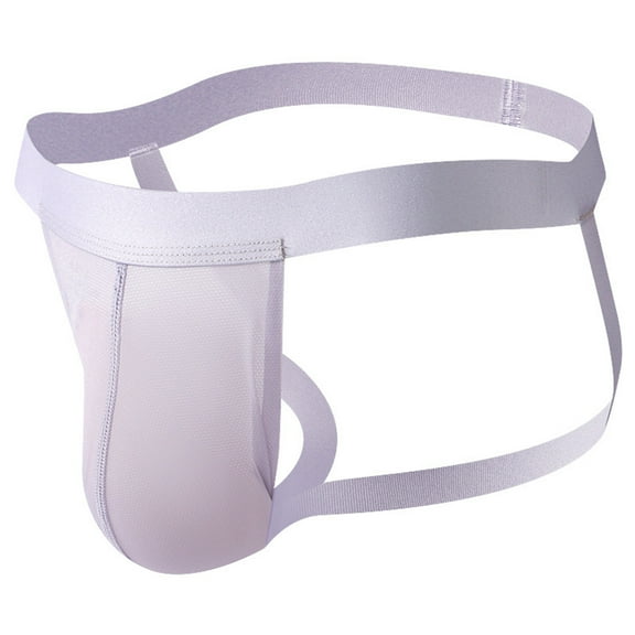 Men's Underwear Men's Summer Ultra Thin Transparent T Pants Showing Large Size Ice Silk Thong Men Underwear Brief(Color:Light Purple,Size:L)