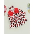 thumbnail image 3 of Mialoley Robe Fille Manches Longues Col Rond Imprimé Cœur Taille Haute Doublée en A Décontractée Fête Rouge Bandeau, 3 of 9