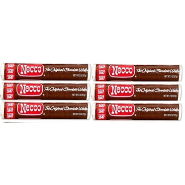 Necco Wafers Original Chocolate Flavored Hard Candy Rolls - Bundle of 6 Rolls