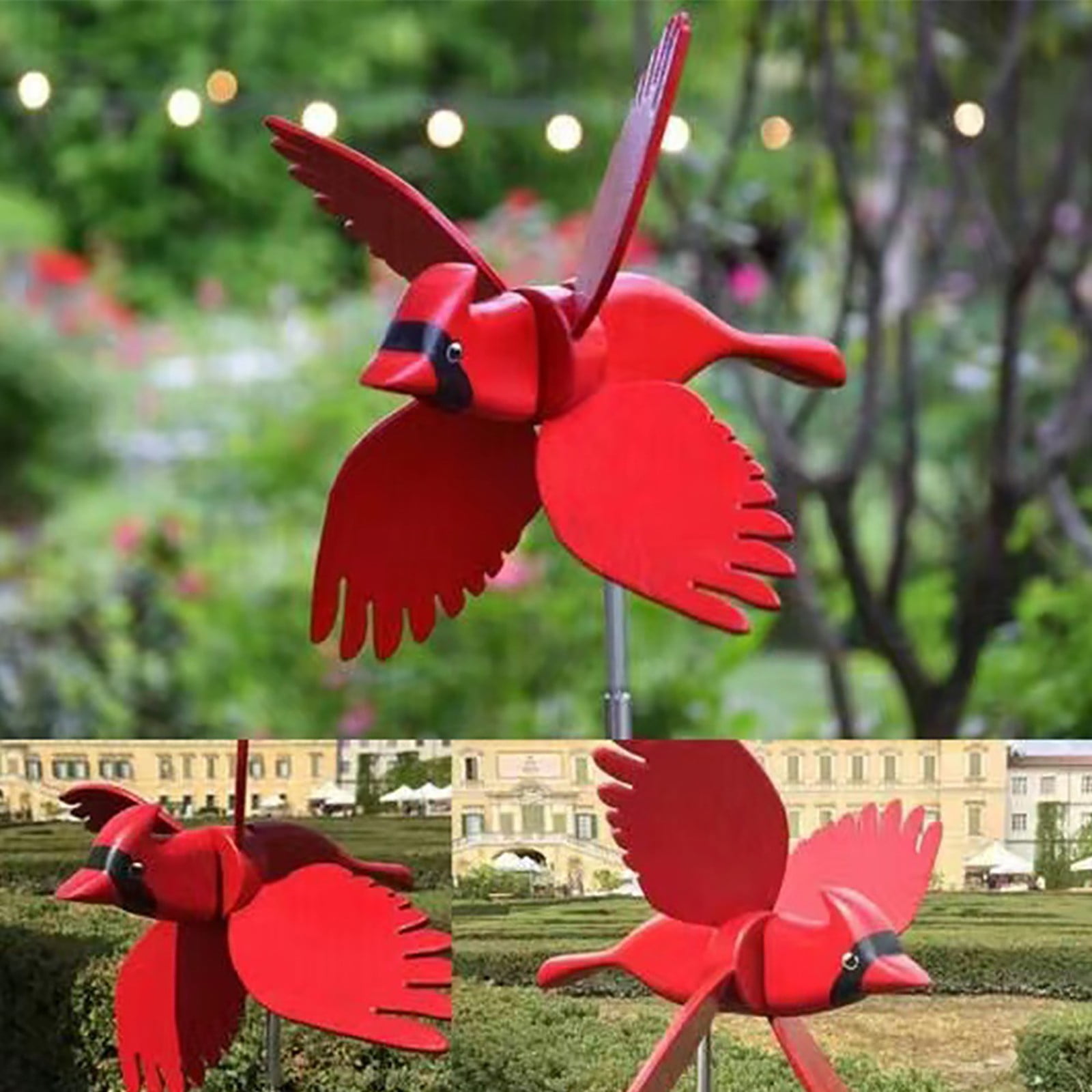 Wooden Whirligig Asuka Serie Windmühle Whirly Parrots Decor Garden USA U1Z1 