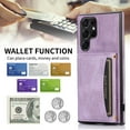 thumbnail image 4 of Nalacover for Samsung Galaxy S23 Ultra Wallet Case with Credit Card Holder Slots Magnetic Closure Kickstand Purse Premium PU Leather+ TPU Shockproof Case for Samsung Galaxy S23 Ultra - Purple, 4 of 6