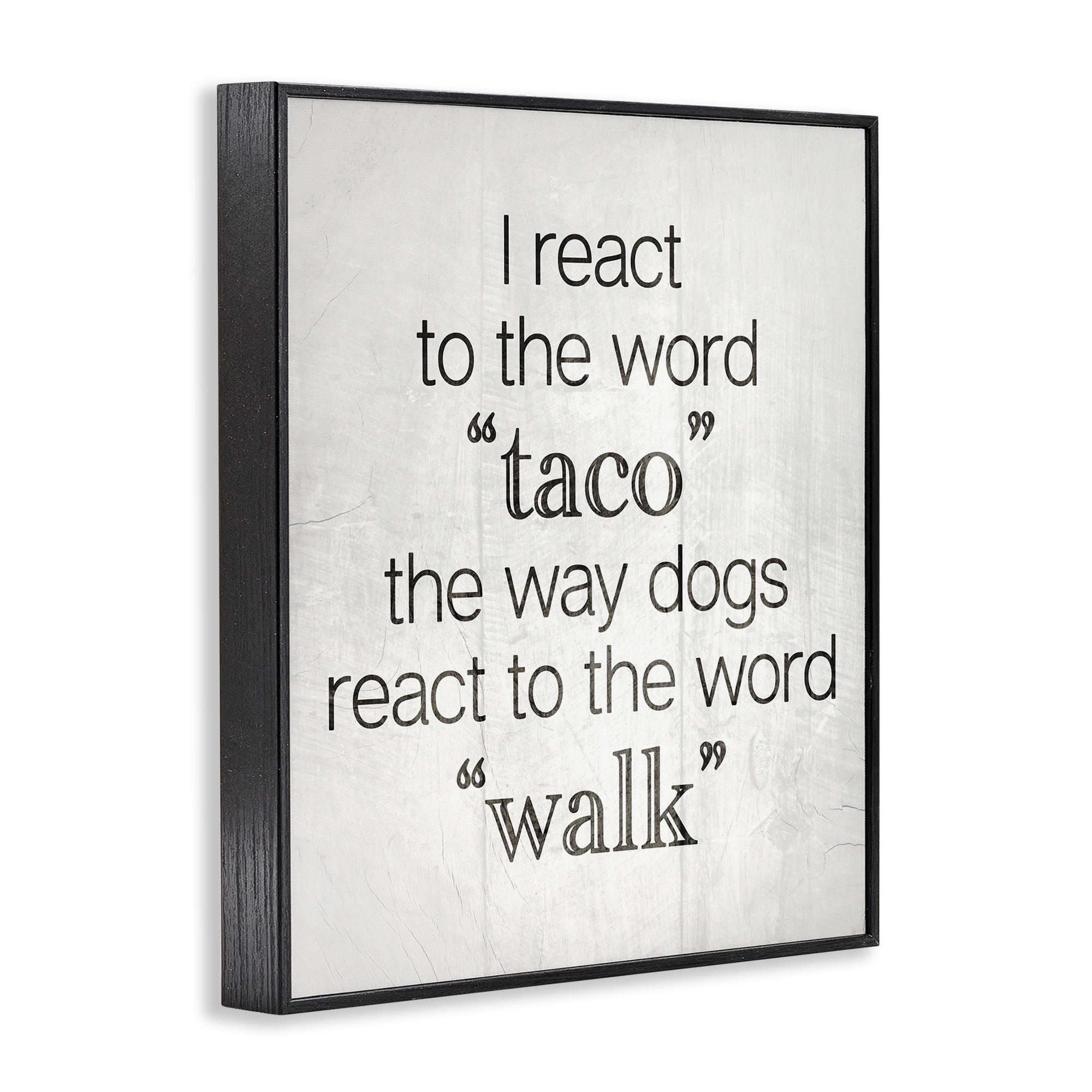 Stupell Industries Funny React To Taco Food & Beverage Painting Black Framed Art Print Wall Art, 24 x 30