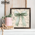 thumbnail image 6 of 2D Flat - 1pc 2D Flat Wooden Wall Sign Green Bow, Floral Vine Background, Watercolor Hand-Painted Style Wall Art 8x8in Prints for Home Decor, Perfect Festive Gift for Valentine'S Day, New Year, 6 of 9
