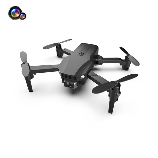 sweethay Control remoto Cámara 4 canales recargable plegable 2.4Ghz 4K WiFi LED Light Metal Aircraft Toy Accesorios para aéreos Doble cámara 4K