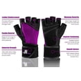 thumbnail image 2 of RIMSports Weightlifting Gloves with Wrist Wrap Support for Gym and Workout, Purple L, 2 of 5
