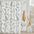 thumbnail image 3 of Shower Curtain Green Leaf Shower Curtains for Bathroom Decor, Waterproof Polyester Shower Curtain Set with Hooks, Extra Long 72" x 84" Spring Leaf, 3 of 9