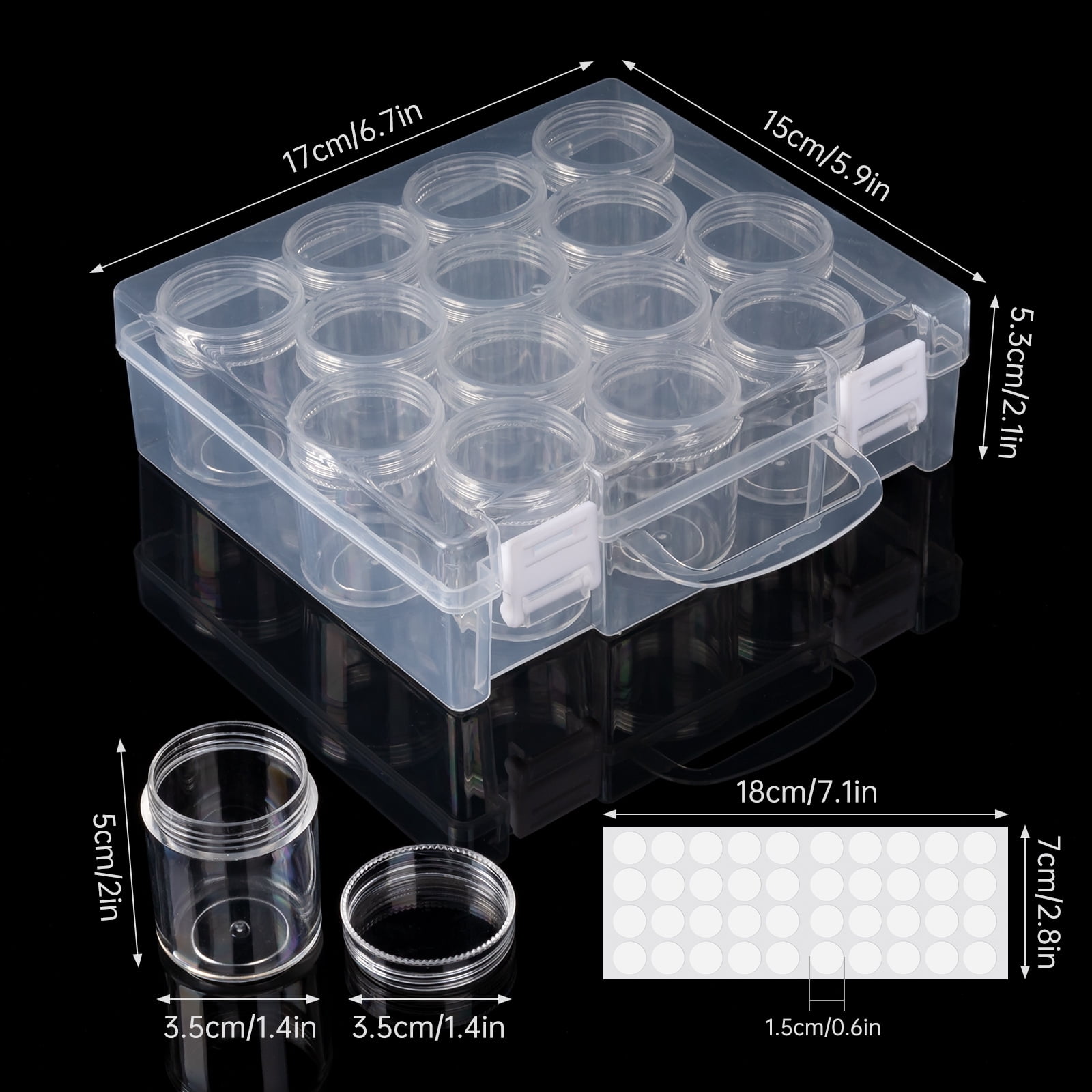 Bead Organizer, Diamond Painting Storage Containers, 14 Grids Clear Bead Organization Diamond Painting Accessories Small Storage Containerfor Craft, Jewelry and Earrings (2 Pack)