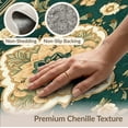 thumbnail image 6 of ODIKA 8'x10' Washable Area Rug Non-Shedding, Easy Care, Deep Green Vintage Floral Medallion Ornate with Distressed Vine Motifs for King Size Bedroom Under Bed, Master Suite, 6 of 7