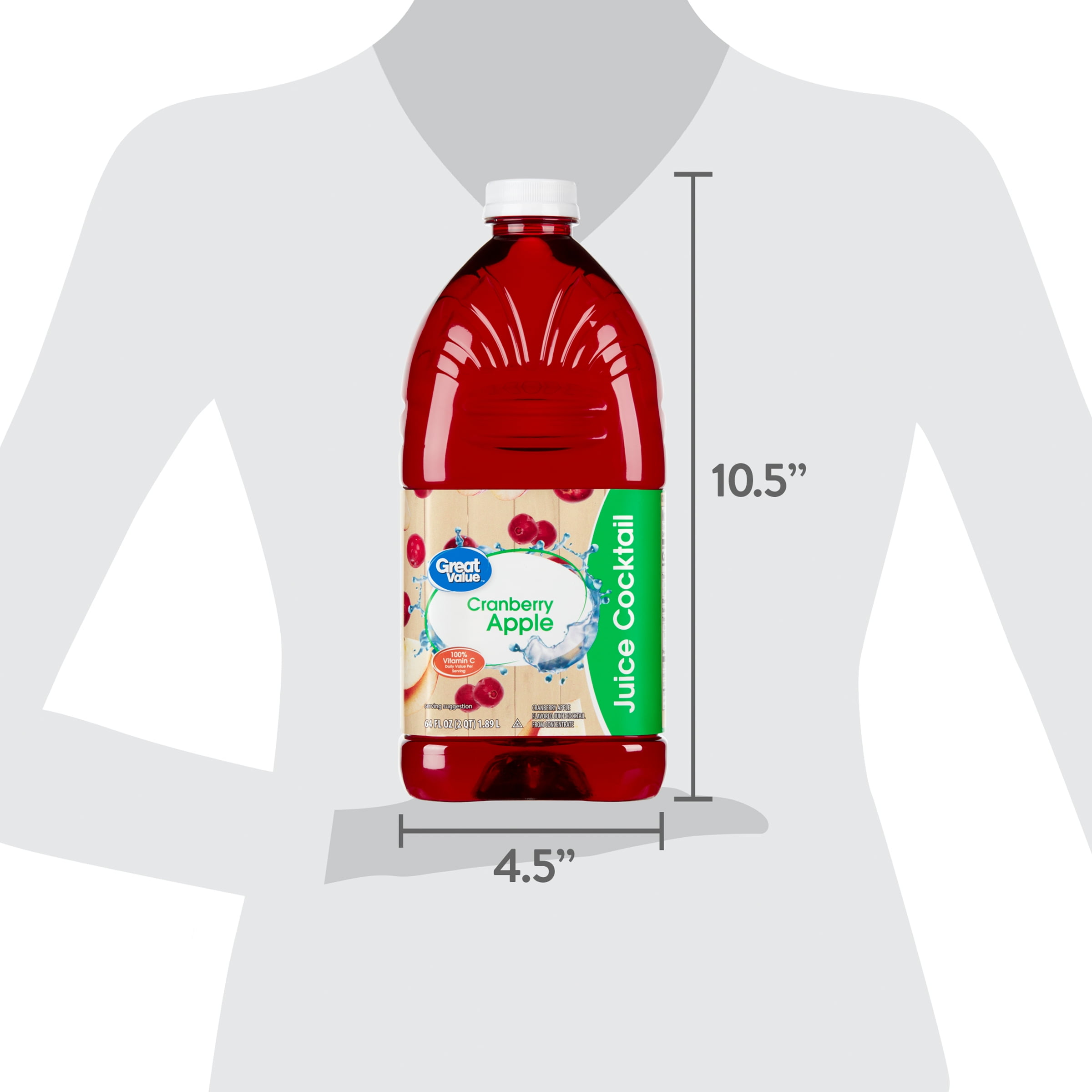 Great Value Cranberry Apple Juice Cocktail, 64 fl oz
