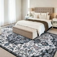 thumbnail image 4 of Ultrug Boho Vintage Rugs Floral Printed Area Rug Soft Carpet for Living Room Bedroom Home Decor,6'x9',Black, 4 of 7