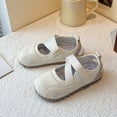 thumbnail image 4 of Girls Flat Sandal Glitter Mary Jane Princess Shoes Sequin Party Wedding Shoes Toddlers Kids Ballet Dress Shoes Birthday Prom Cosplay Dance Shoes Beige 13.5, 4 of 6