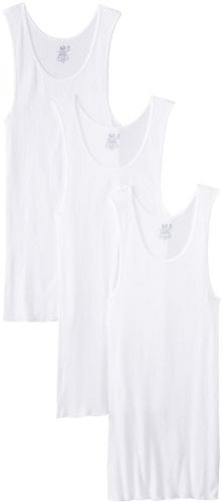 Fruit Of The Loom Confezione Da 3 Magliette Da Uomo In Cotone Pesante 24 Sacchetti In Tessuto – S M L XL XXL 3XL – Diversi Colori, 1 Bianco, 1 Blu Navy, 1 Grigio Erica, S - Foto 4