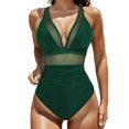 thumbnail image 1 of FhsagQ Women's Swimsuit Sets Sleep Panties Solid Color Mesh Backless Bikini Swimsuit Swimsuit Sets for Women Plus Size with Robe Women's Swimsuit Sets Plus Size Panties Green S, 1 of 9