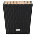 thumbnail image 2 of vidaXL Tea Table Black 41.5x41.5x43cm Poly Rattan and Solid Acacia Wood, 2 of 6
