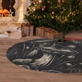 thumbnail image 6 of Lsque Monochrome Mushroom Artwork Print Christmas Tree Skirt, Tree Skirt with Ties or Velcro, Perfect for Holiday Decorations, Halloween, and New Year-30", 6 of 7