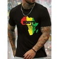 thumbnail image 2 of Men's Casual Graphic T-Shirt with Africa Map & Roots Design - Vibrant Geometric Print Round Neck Tee, Regular Fit All-Season Comfort, Machine Washable, Comfortable Clothing, Inspirational Print, 2 of 11