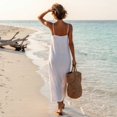 thumbnail image 2 of Cotton Linen Dresses for Women Sleeveless Backless Cami Dresses Casual Loose Vacation Sundress, S, 2 of 4
