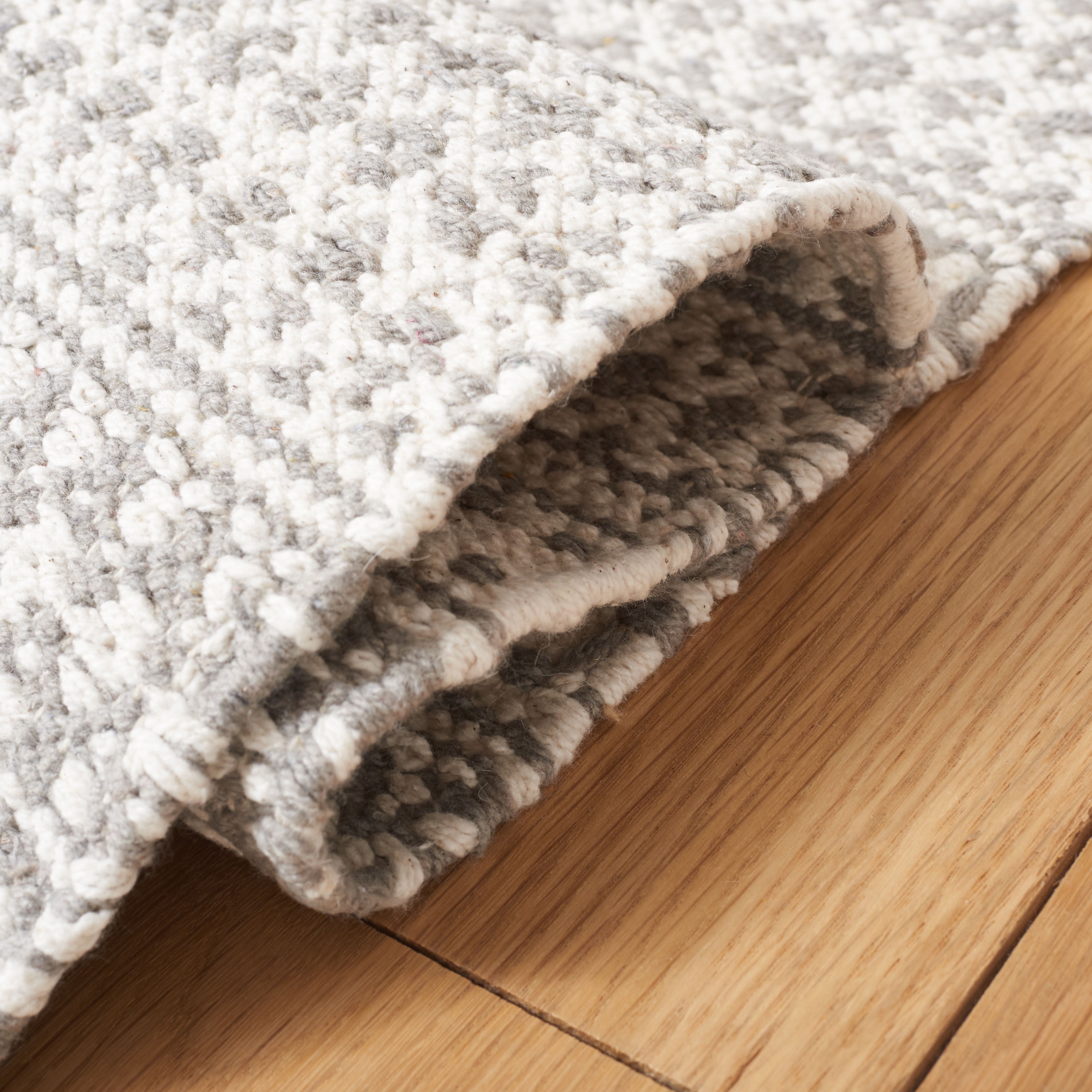 SAFAVIEH Kilim Granville Striped Cotton Area Rug, Grey/Beige, 3' x 5'