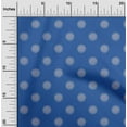 thumbnail image 2 of oneOone Cotton Silk Medium Blue Fabric Asian Circle Block Dress Material Fabric Print Fabric By The Yard 42 Inch Wide, 2 of 4