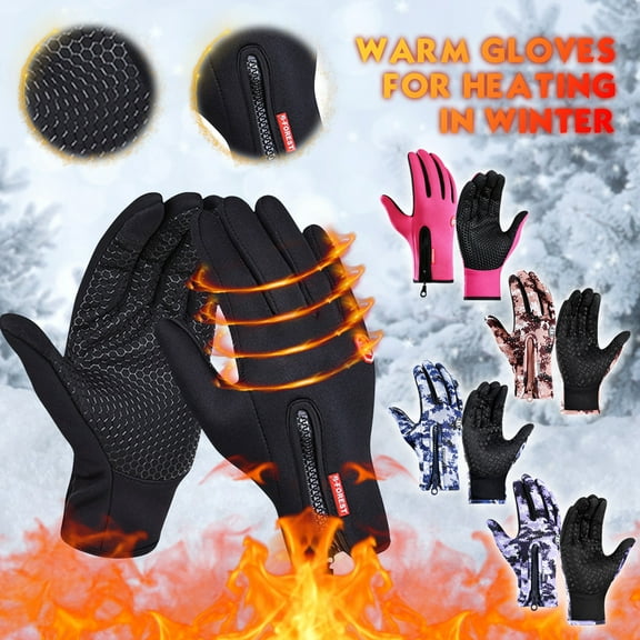 Floleo Outdoor Winter Touchscreen Gloves Windproof Waterproof Gloves Thermal Glove For Running Hiking For Men Women