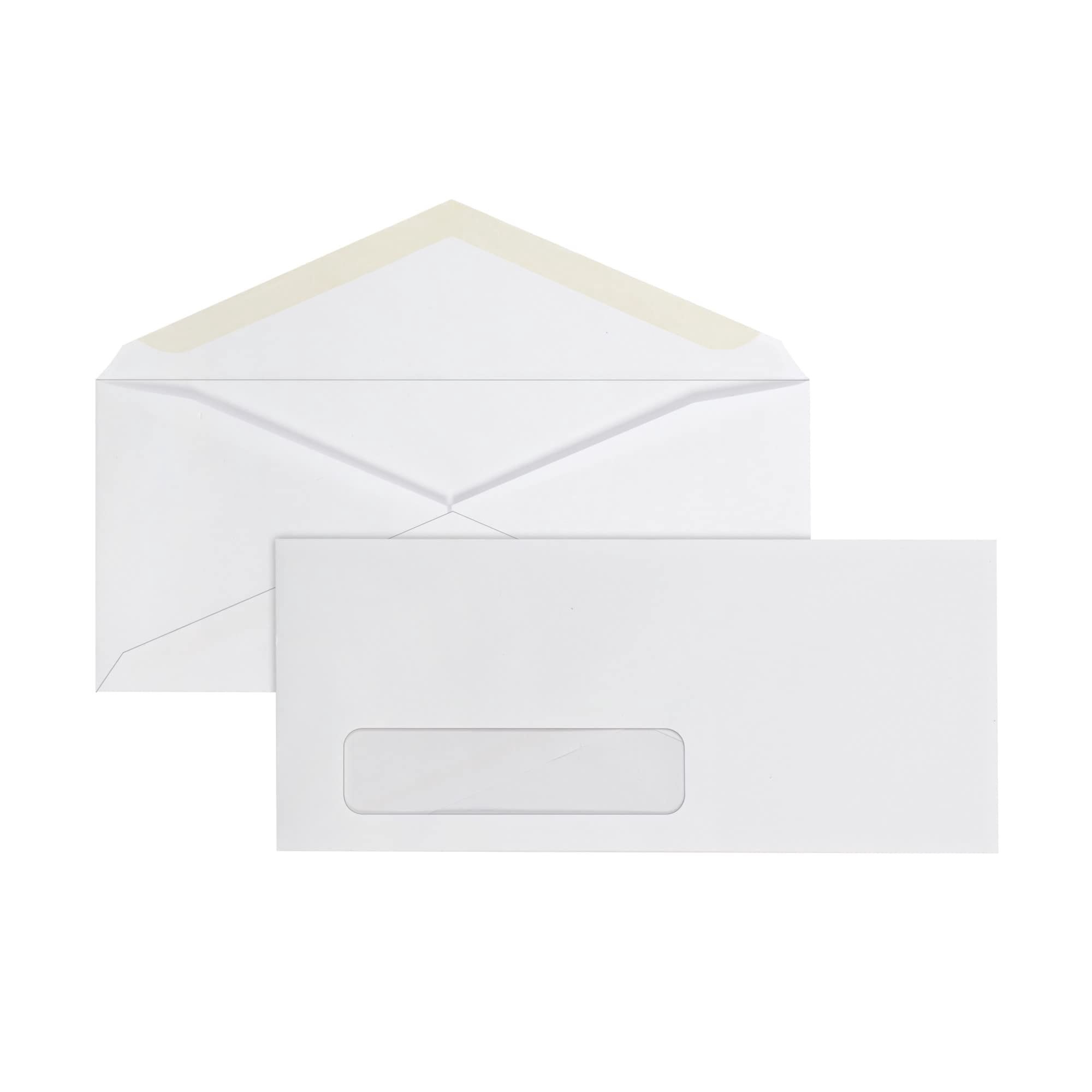 Office Depot® Brand Window Envelopes, Window On Bottom Left, #10, 4 1/8" x 9 1/2", White, Box Of 500