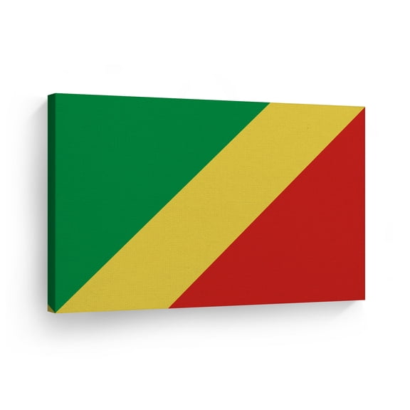 Smile Art Design Congo Flag Canvas Wall Art Print Country Flags Office Living Room Dorm Bedroom Kitchen Man Cave Sports Club Bar Decor Modern Home Decor Ready to Hang Made in USA - 8x12