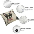 thumbnail image 4 of Autua Throw Pillow Cover Black Frenchie with Cartoon French Bulldog in Pink Glasses on White Dog Funny Decorative Throw Pillow Cushion Case for Home Decor  18x18in, 4 of 5