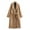 Brown, variant on Women's Long Trench Coat, Wide Notch Lapel Belted Overcoat with Black Button Cuffs, Elegant Knee-Length Outerwear for Fall and Winter