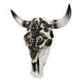 thumbnail image 4 of Rustic Western Tooled Fleur De Lis French Lily Emblem Cow Skull Wall Decor, 4 of 8