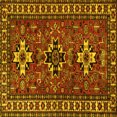 thumbnail image 1 of Ahgly Company Machine Washable Indoor Square Persian Yellow Traditional Area Rugs, 3' Square, 1 of 4