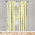thumbnail image 4 of Ambesonne Spring Window Curtains, Simplified Minimalist Leaves, Each 28" W x 63" L, Lime Green and Champagne, 4 of 4