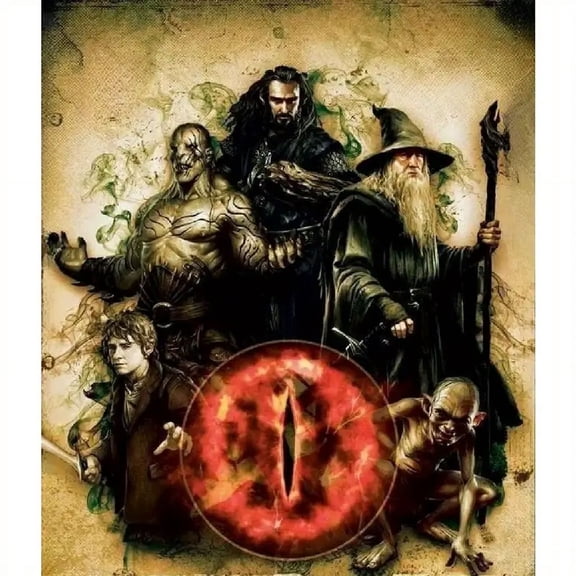 The Lord of The Rings 5D Diamond Painting Tools for Adults DIY Diamond Art Tools for Beginners with Round Full Diamond Diamond Gemstones Home Wall Painting Art Decoration Gift Artwork