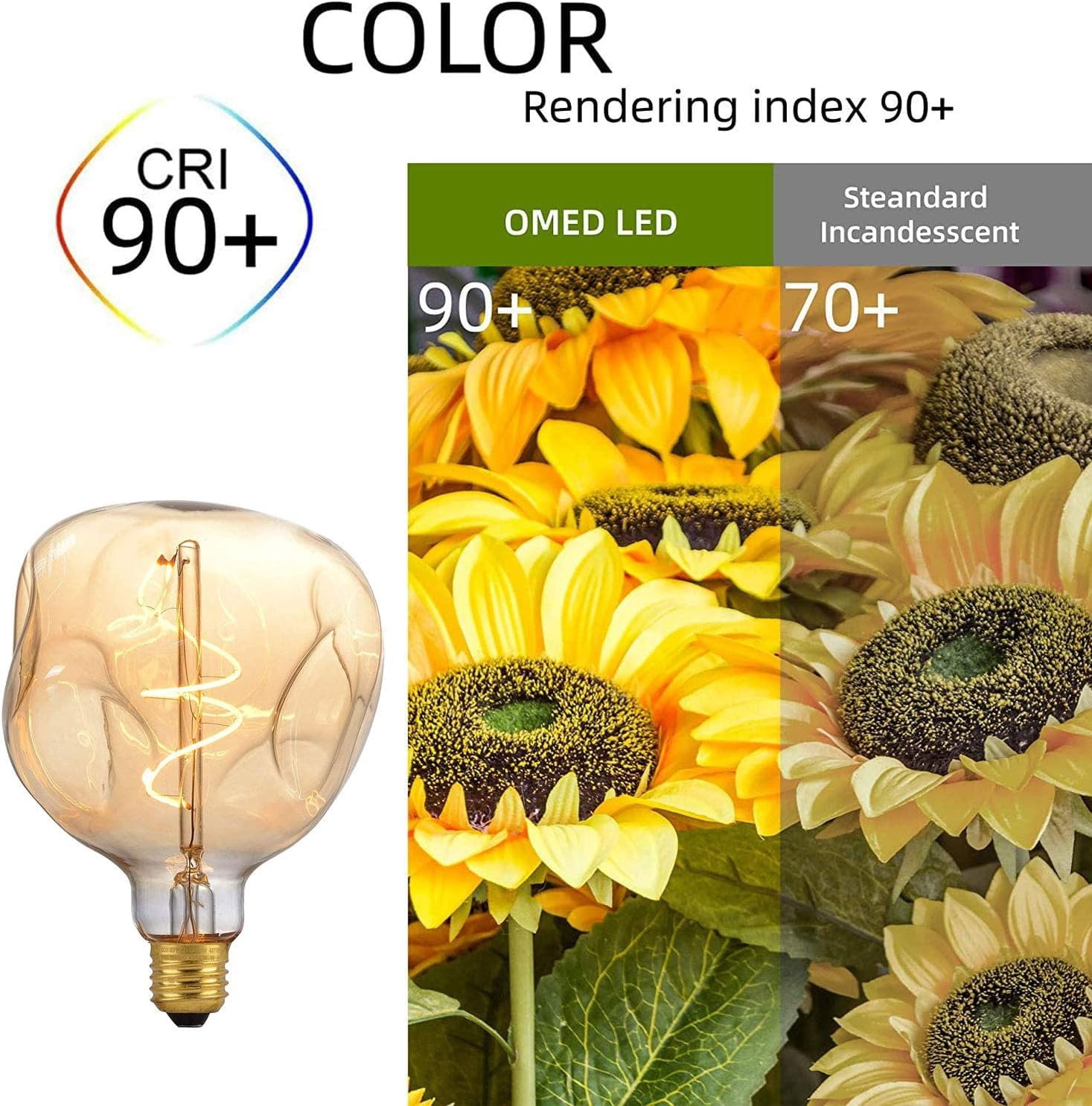 OMED LED 5W Warm White Decorative Light Bulbs, Dimmable