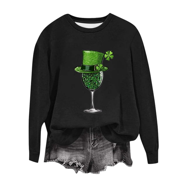 Camiseta de Cuello Redondo de la Blusa de la Impresión Suelta Casual para el Uso de Vacaciones, Camisetas de Navidad de Manga Larga de la Mujer con Detalles Festivos