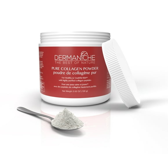 Dermaniche | Pure Collagen Powder | 100g | Improves Skin, Nails & Hairs Health | Neutral Taste & Odor | Dairy & Soy Free | Non GMO | Halal Certified