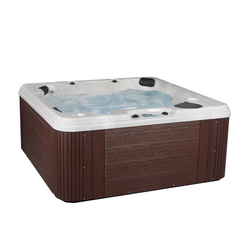 Celestial Spas Pearl 6-Person 67-Jet Acrylic Hot Tub and Lounger Spa with  Bluetooth - White/Silver Marble