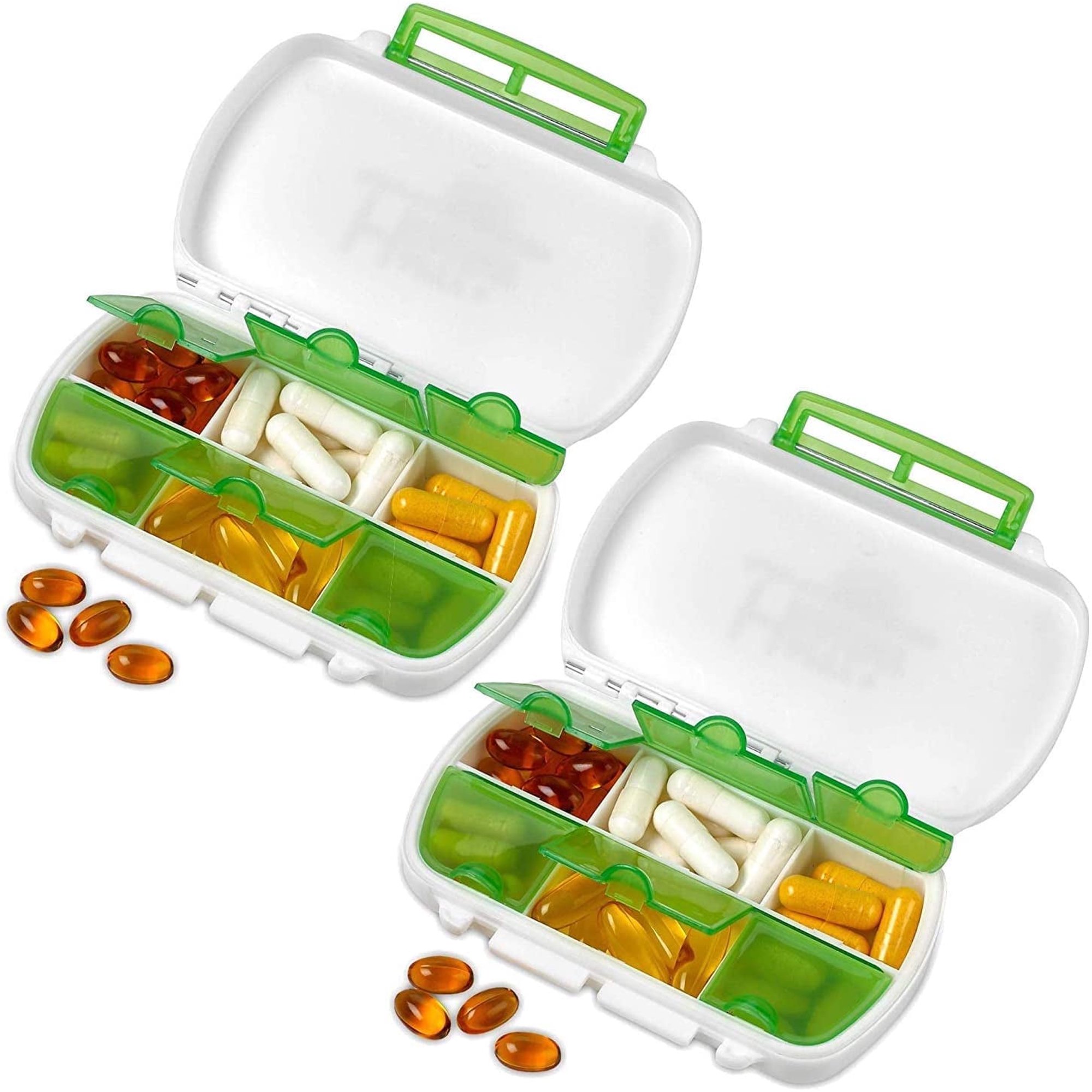 MEDca Daily Pill Boxes- Pack of 2 Waterproof Medicine Pill Holder Cases, BPA - Plastic
