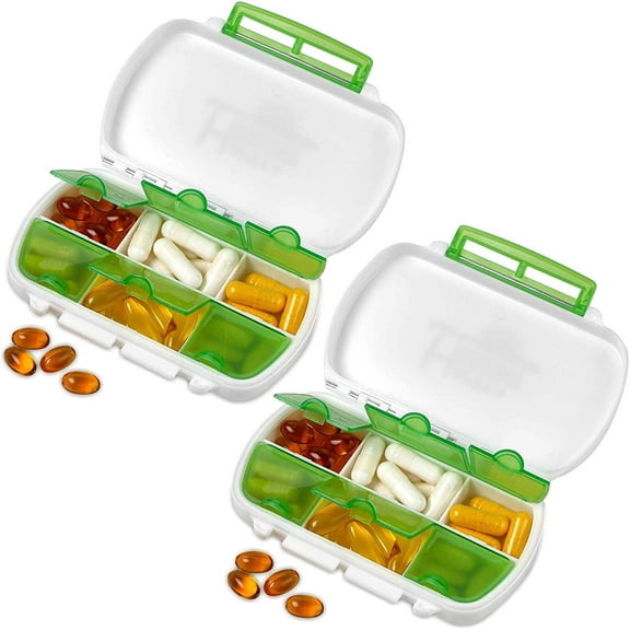 MEDca Daily Pill Boxes- Pack of 2 Waterproof Medicine Pill Holder Cases, BPA - Plastic