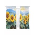 thumbnail image 2 of Sheer Curtain Panels Sunflower Rod Pocket Voile Window Curtains Mountain Scenery Window Treatments Ligh Filtering Privacy Curtain Drapes for Bedroom Living Room 2 Panel Set 72 Inch Length,, 2 of 9