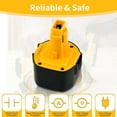 thumbnail image 2 of 2Pack 9.6V DW9062 Ni-MH Replacement for Dewalt 9.6Volt Battery DW9061 DW926 DC750KA DW955K DW955 DW926K-2 DW926K DW902 DW050 DE9062 DE9061, 2 of 13