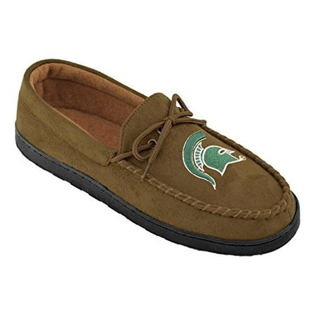 NCAA (Team) Premium Men?s Moccasin Shoes ? Comfortable Flannel Lining Indoor and Outdoor use easy Slip on and off, Size (Best Shoes For College Men)