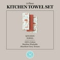thumbnail image 5 of MARTHA STWEART Autumn Harvest Mushroom Plaid Kitchen Towel 3-Pack Set, 100% Cotton with Absorbent Terrycloth, Decorative Kitchen Towels, Burnt Orange/Green/White, 16"x28", 5 of 6