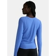 thumbnail image 3 of Athletic Works Women's and Women's Plus ButterCore Ruched Performance Tee with Long Sleeves, Sizes XS-4X, 3 of 5