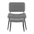 thumbnail image 5 of Lumisource Stout Contemporary Lounge Chair and Ottoman Set in Black Steel and Grey Fabric, 5 of 7