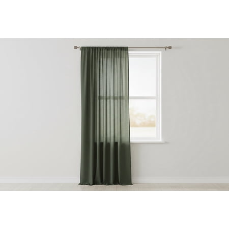 Solid Poplin Window Curtain or Photography Backdrop 58 Wide - Dark Sage