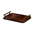 thumbnail image 3 of Bandeja de madera para servir con asas, bandeja de exhibición rectangular, bandeja para servir café Madera Oscura M, 3 of 9