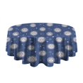 thumbnail image 5 of Dark Blue Sun Moon Star Pattern Round Tablecloth 60"x60",Wrinkle Wipeable Table Cloth for Kitchen Dining Room Picnic Patio Party, 5 of 6