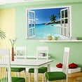 thumbnail image 4 of Large Removable Beach Sea 3D Window Decal WALL STICKER Home Decor Exotic Beach View Art Wallpaper Mural, 4 of 8