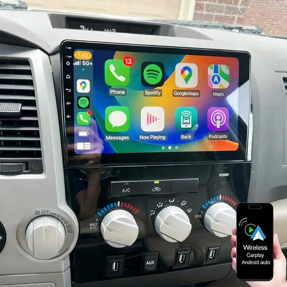 Gsuatey Car Stereo Radio for Toyota Tundra 2007-2013/Sequoia 2008-2018, 10.1-inch Touch Screen Car Player with Wireless Carplay/Android Auto FM/RDS WiFi Bluetooth Mirror Link GPS 4 64GB