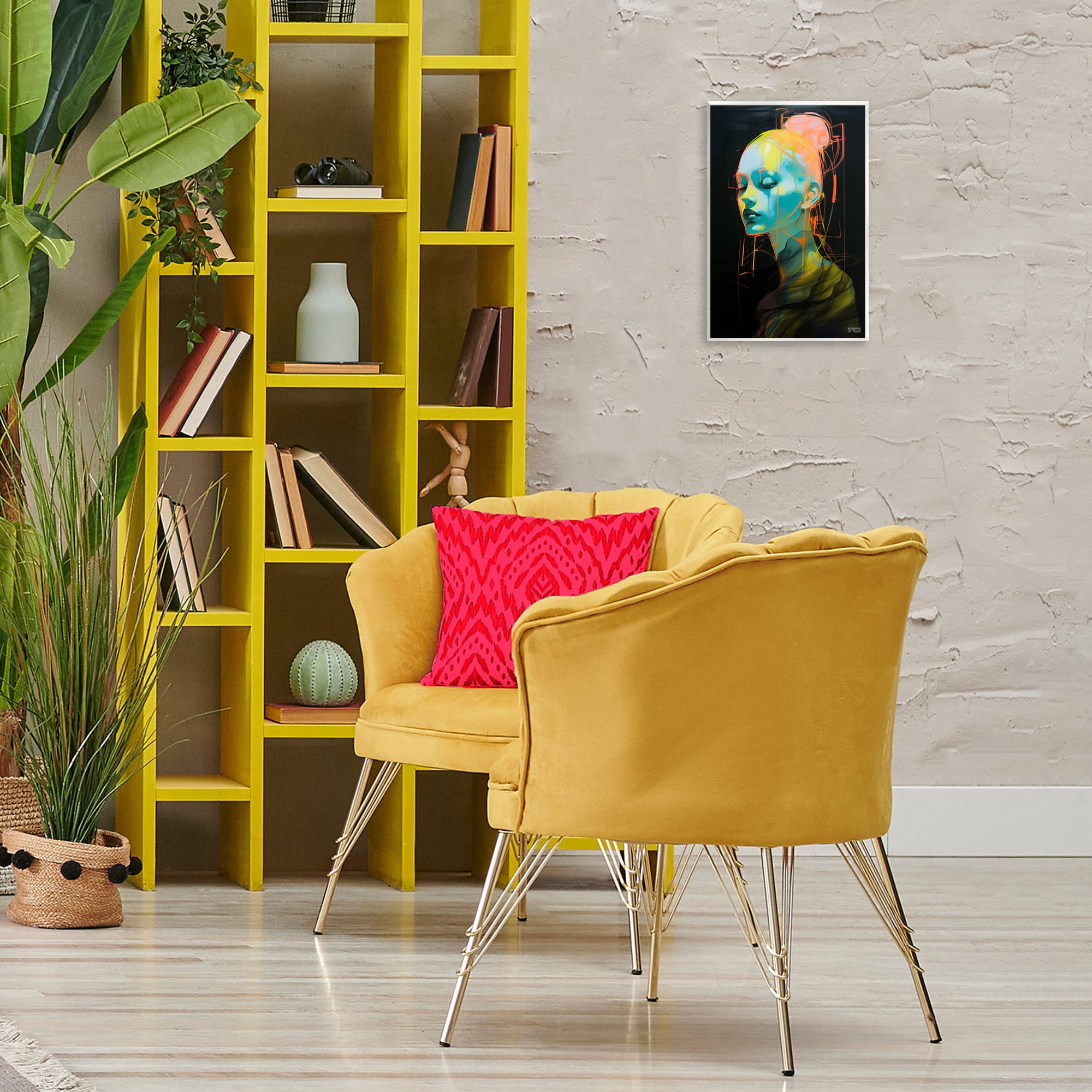 Stupell Industries Bold Modern Visage Novelty Painting Unframed Art Print Wall Art, 10 x 15